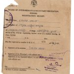 HSC Registration Receipt, Jessore