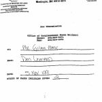 Fax from Dan Leonard, Office of Congresswomen to Golam Manik 1991